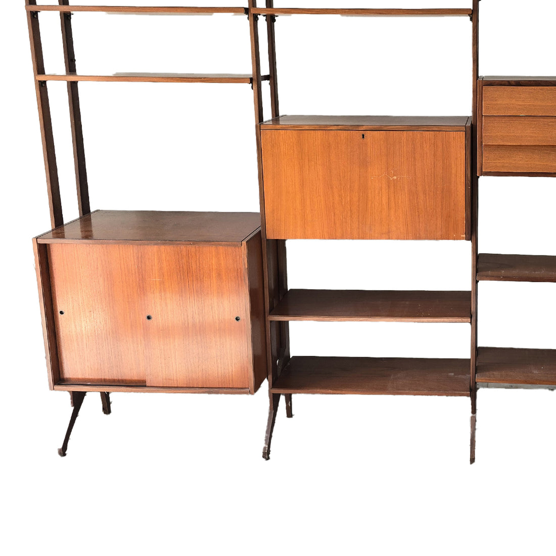 Parete attrezzata design libreria modulare anni '60