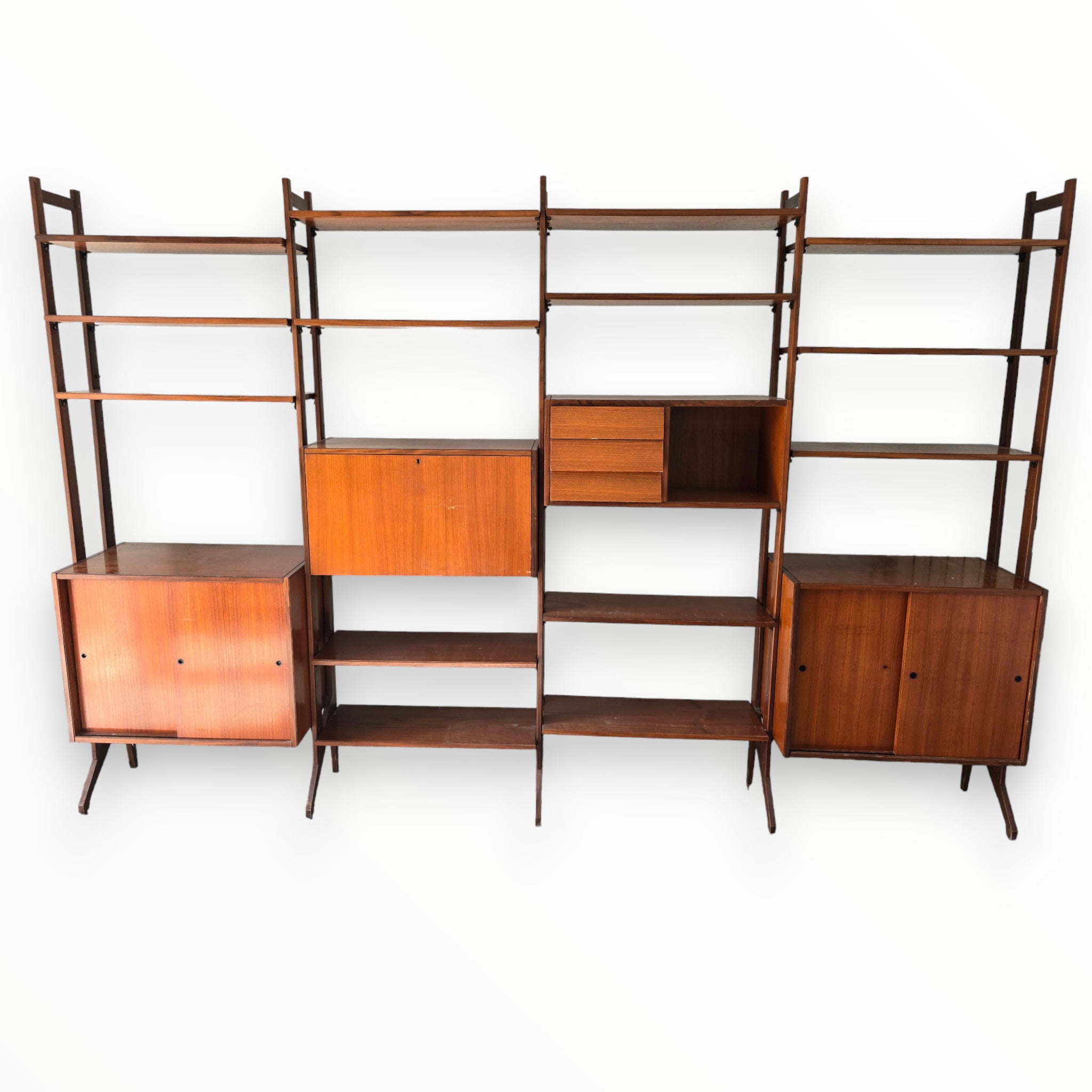 Parete attrezzata design libreria modulare anni '60